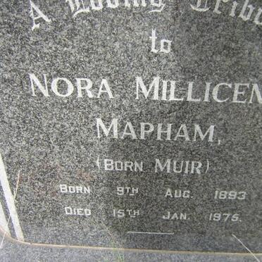 MAPHAM Nora Millicent nee MUIR 1893-1975