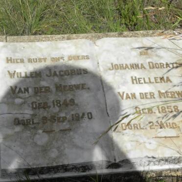 MERWE Willem Jacobus, van der 1849-1940 &amp; Johanna Dorathea Hellena 1858-1935