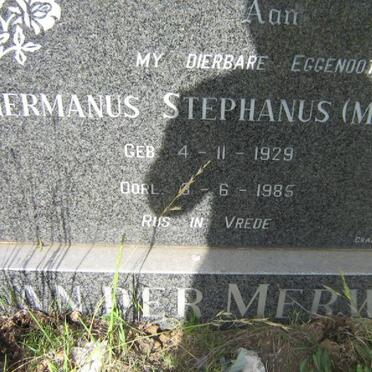 MERWE Hermanus Stephanus, van der 1929-1985