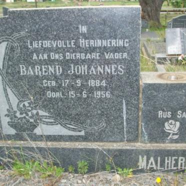 MALHERBE Barend Johannes 1884-1956 &amp; Elsje Sophia GREEFF 1887-1940