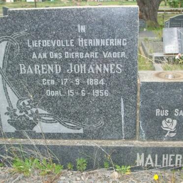 MALHERBE Barend Johannes 1884-1956 &amp; Elsje Sophia GREEFF 1887-1940