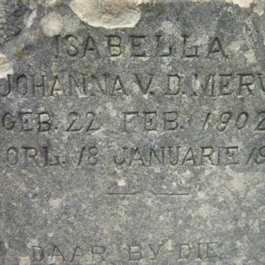 MERWE Isabella Johanna, v.d. 1902-1929