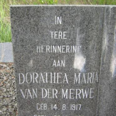 MERWE Dorathea Maria, van der 1917-1996