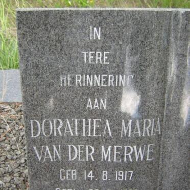 MERWE Dorathea Maria, van der 1917-1996