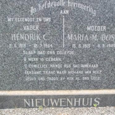 NIEUWENHUIS Hendrik C. 1918-1964 &amp; Maria M. BOSCH 1915-1980