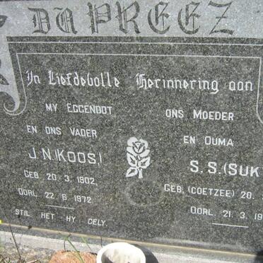 PREEZ J.N., du 1902-1972 &amp; S.S. COETZEE 1909-1989