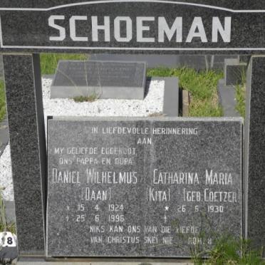SCHOEMAN Daniel Wilhelmus 1924-1996 &amp; Catharina Maria COETZER 1930-