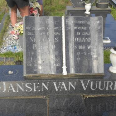 VUUREN Nicolaas Barend, Janse van 1913-1988 &amp; Johanna VAN DER WALT 1914-1991