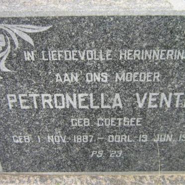 VENTER Petronella nee COETSEE 1887-1958