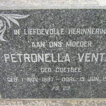 VENTER Petronella nee COETSEE 1887-1958