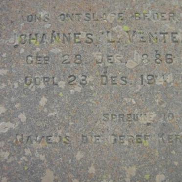 VENTER Johannes L. 1886-1941