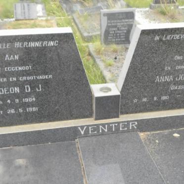 VENTER Gideon D.J. 1904-1981 &amp; Anna Johanna 1910-1988