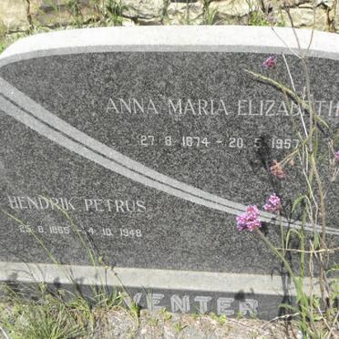 VENTER Hendrik Petrus 1865-1948 &amp; Anna Maria Elizabeth 1874-1957