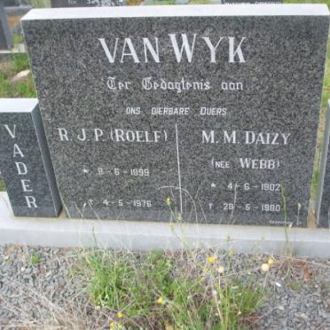 WYK R.J.P., van 1899-1976 &amp; M.M. Daizy WEBB 1902-1980