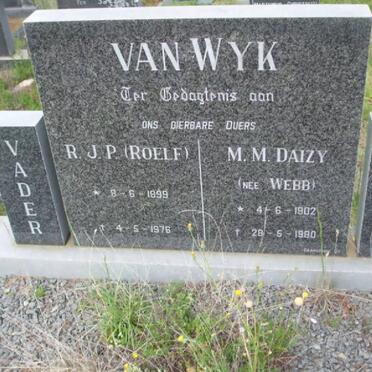 WYK R.J.P., van 1899-1976 &amp; M.M. Daizy WEBB 1902-1980