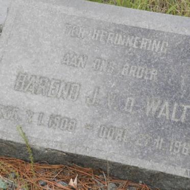 WALT Barend J., v.d. 1908-1969