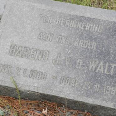 WALT Barend J., v.d. 1908-1969