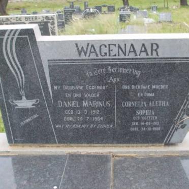 WAGENAAR Daniel Marinus 1912-1964 &amp; Cornelia Aletha Sophia COETZER 1913-1996
