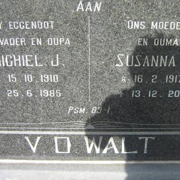 WALT Michiel J., v.d. 1910-1985 &amp; Susanna M. 1917-2008