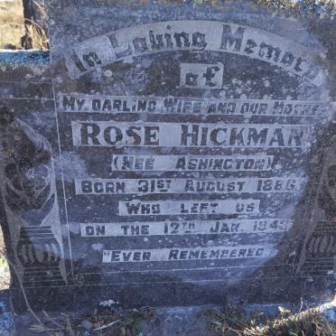 HICKMAN Rose nee ASHINGTON 1886-1943