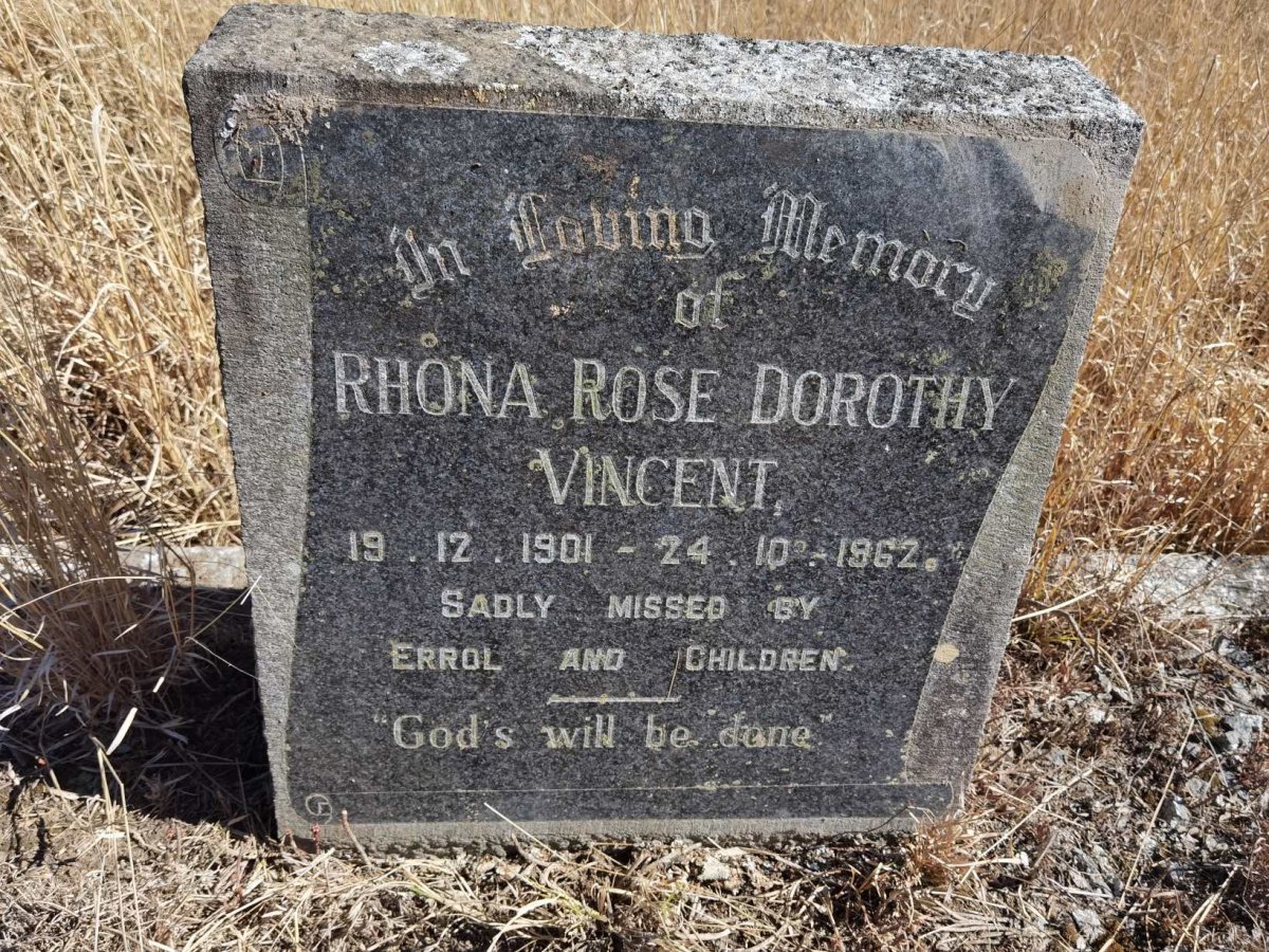 VINCENT Rhona Rose Dorothy 1901-1962