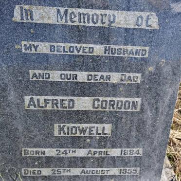 KIDWELL Alfred Gordon 1884-1955