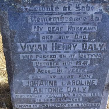 DALY Vivian Henry -1941 &amp; Johanne Caroline Antonie -1968