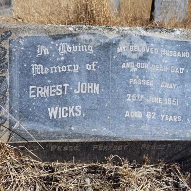 WICKS Ernest John -1951