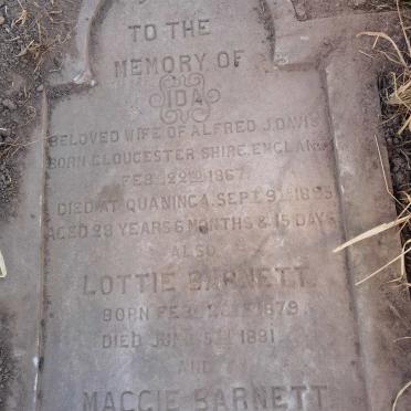 DAVIS Ida 1867-1895 :: BARNETT Lottie 1879-1881 :: BARNETT Maggie 1880-1884
