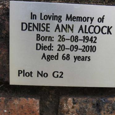 ALCOCK Denise Ann 1942-2010