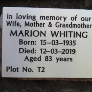 WHITING Marion 1935-2019