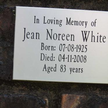 WHITE Jean Noreen 1925-2008