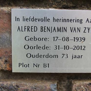 ZYL Alfred Benjamin, van 1939-2012