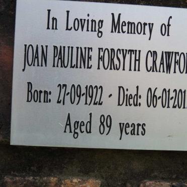 CRAWFORD Joan Pauline Forsyth 1922-2012