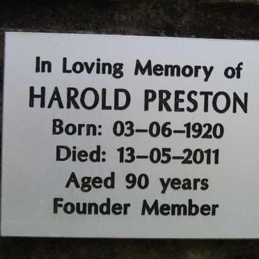 PRESTON Harold 1920-2011