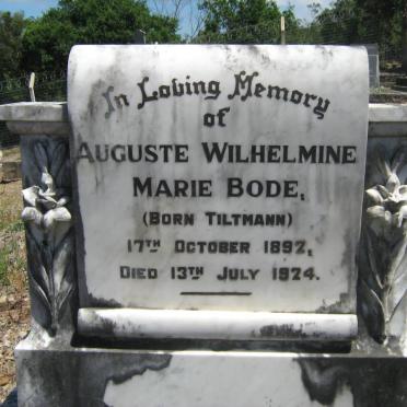 BODE Auguste Wilhelmine Marie nee TILTMANN 1892-1924