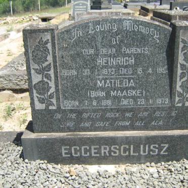 EGGERSGLUSZ Heinrich 1873-1954 &amp; Matilda MAASKE 1881-1973