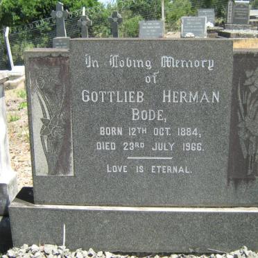 BODE Gottlieb Herman 1884-1966