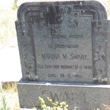 SWART Martha M. nee van der MERWE 1890-195?