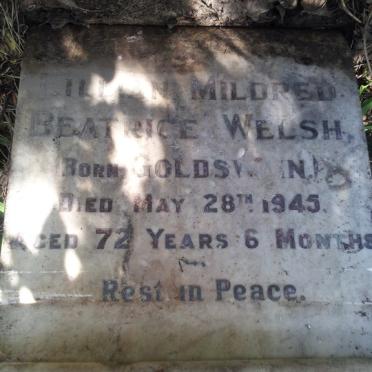 WELSH Lillian Mildred Beatrice nee GOLDSWAIN - 1945