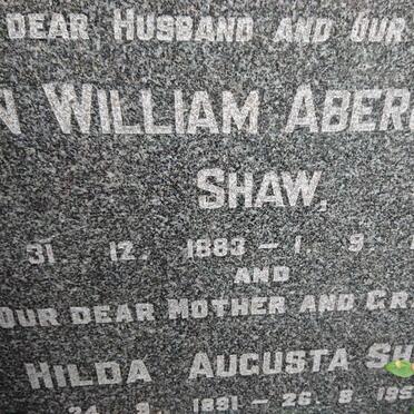 SHAW John William Abercrombie 1883-1953 &amp; Hilda Augusta 1891-1959