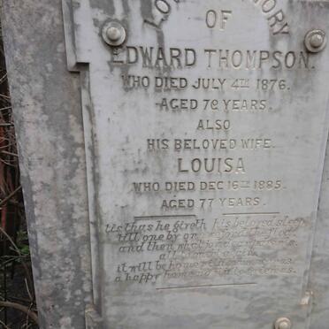 THOMPSON Edward -1876 &amp; Louisa -1885