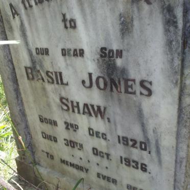 SHAW Basil Jones 1920-1936