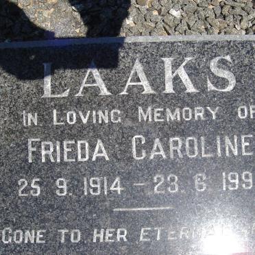 LAAKS Frieda Caroline 1914-1999