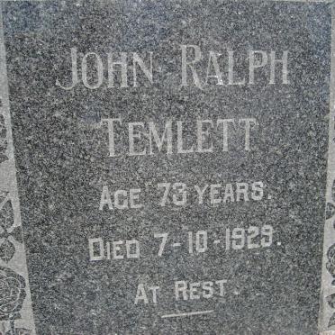 TEMLETT John Ralph -1929 