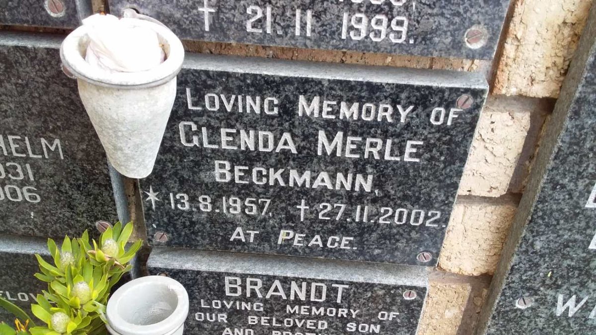 BECKMANN Glenda Merle 1957-2002