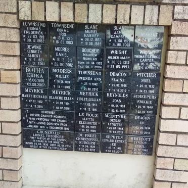 Eastern Cape, EAST LONDON, Beacon Bay, Beacon Baptist Church, Memorial Wall