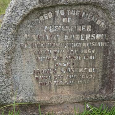 ANDERSON Alexander Hannay 1864-1931 :: ANDERSON James 1869-1931