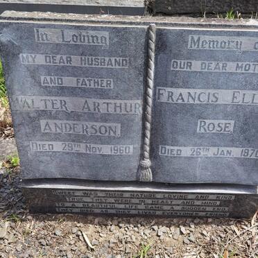 ANDERSON Walter Arthur -1960 & Francis Ellen Rose -1970