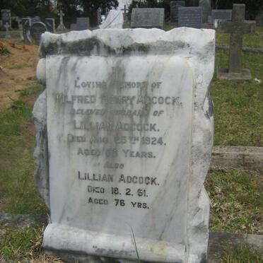 ADCOCK Wilfred Henry -1924 &amp; Lillian -1951